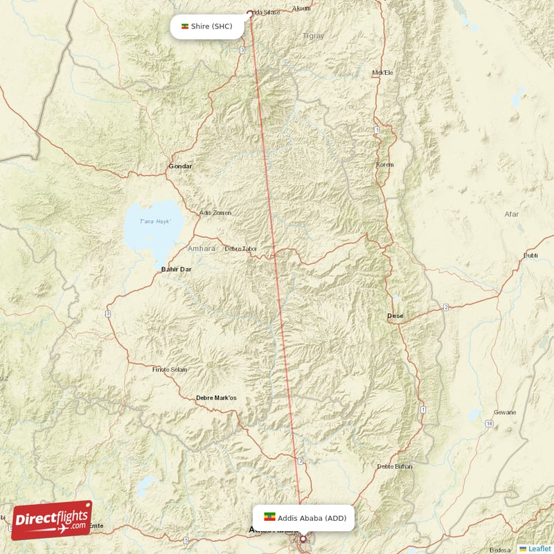 Direct Flights From Addis Ababa To Shire Add To Shc Non Stop