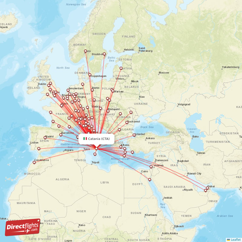 Direct Flights From Catania Destinations Cta Italy