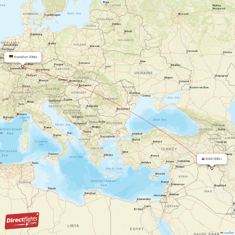 Direct Flights From Frankfurt To Erbil Fra To Ebl Non Stop