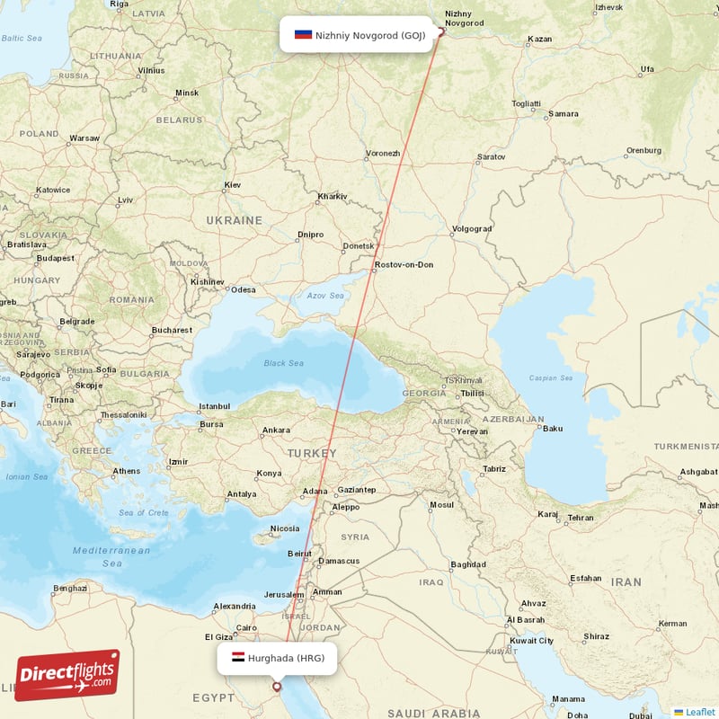 Direct Flights From Nizhniy Novgorod To Hurghada GOJ To HRG Non Stop