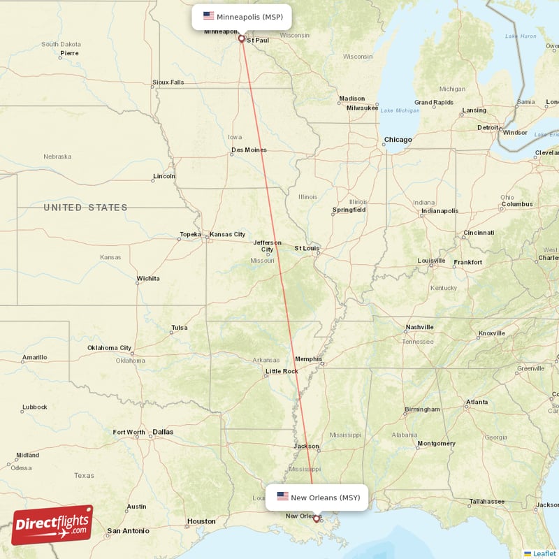 Direct Flights From Minneapolis To New Orleans Msp To Msy Non Stop