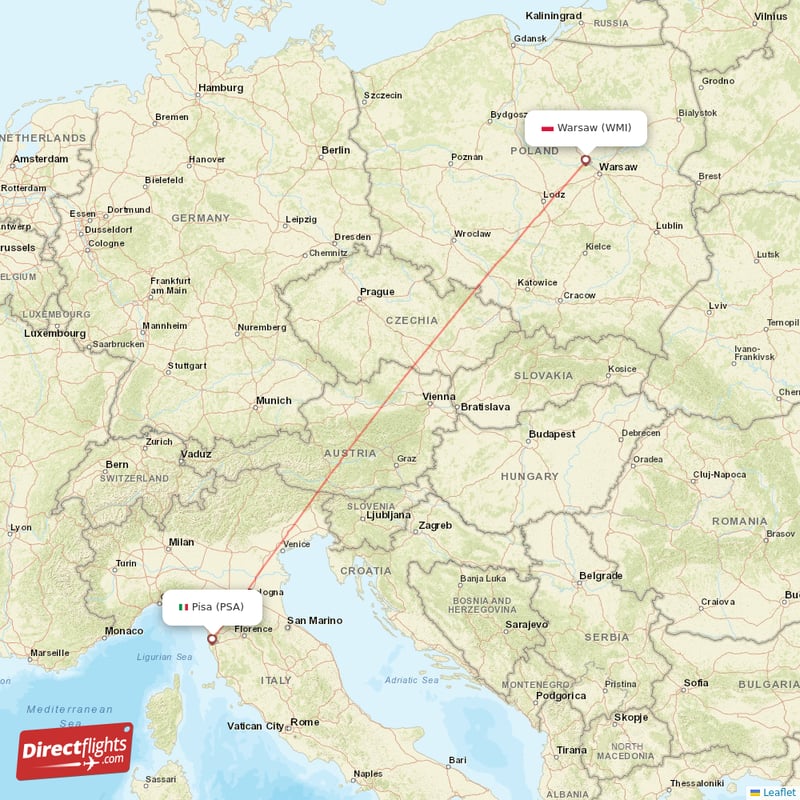 Direct Flights From Pisa To Modlin Psa To Wmi Non Stop Directflights