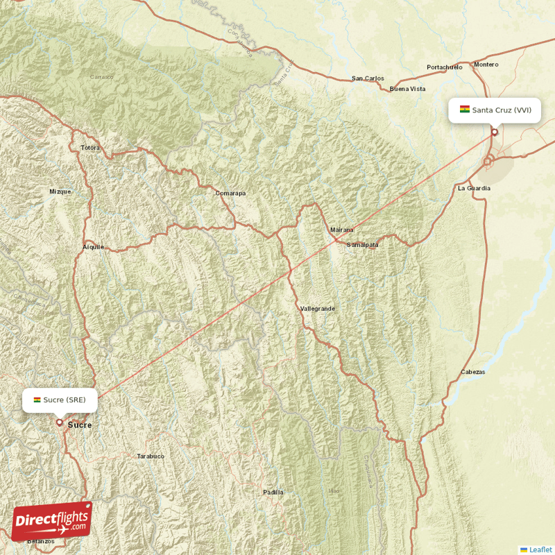 Direct Flights From Santa Cruz To Sucre Vvi To Sre Non Stop