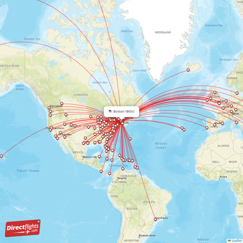 Direct flights from Boston - 138 destinations - BOS, USA ...