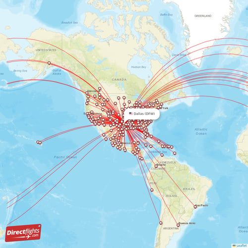 Direct flights from Dallas - 253 destinations - DFW, USA ...