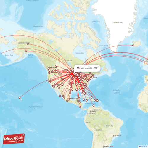 Direct flights to Minneapolis MSP, USA