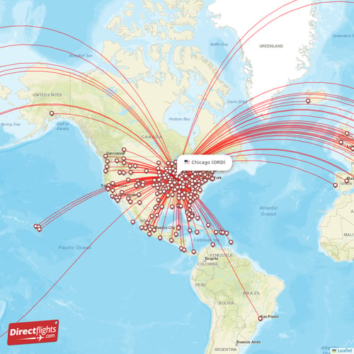 Direct flights from Chicago - 246 destinations - ORD, USA ...