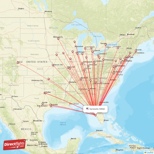 Direct flights to Sarasota - SRQ, USA - Directflights.com