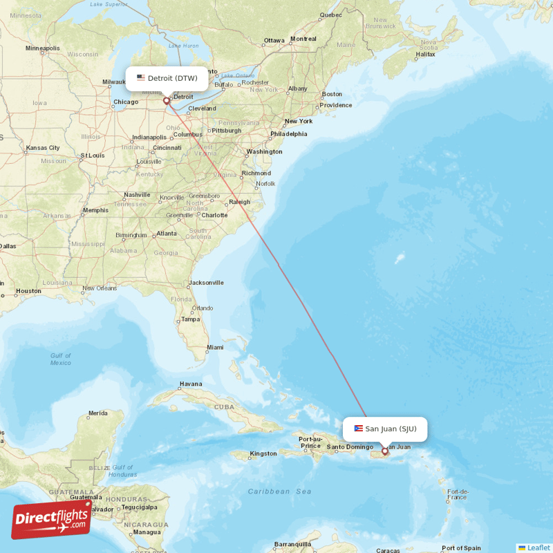 Direct flights from Detroit to San Juan, DTW to SJU non-stop ...