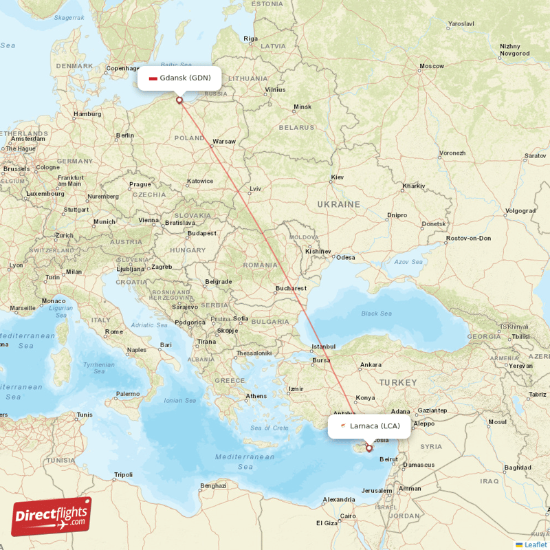 Direct Flights From Gdansk To Larnaca Gdn To Lca Non Stop 7703