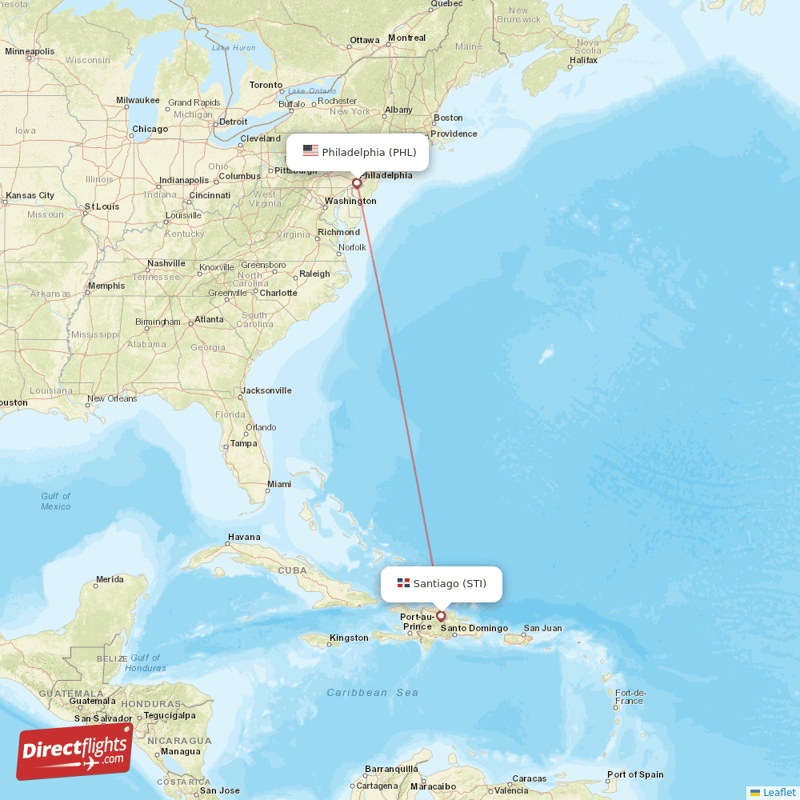 Direct Flights From Santiago To Philadelphia, Sti To Phl Non-stop 